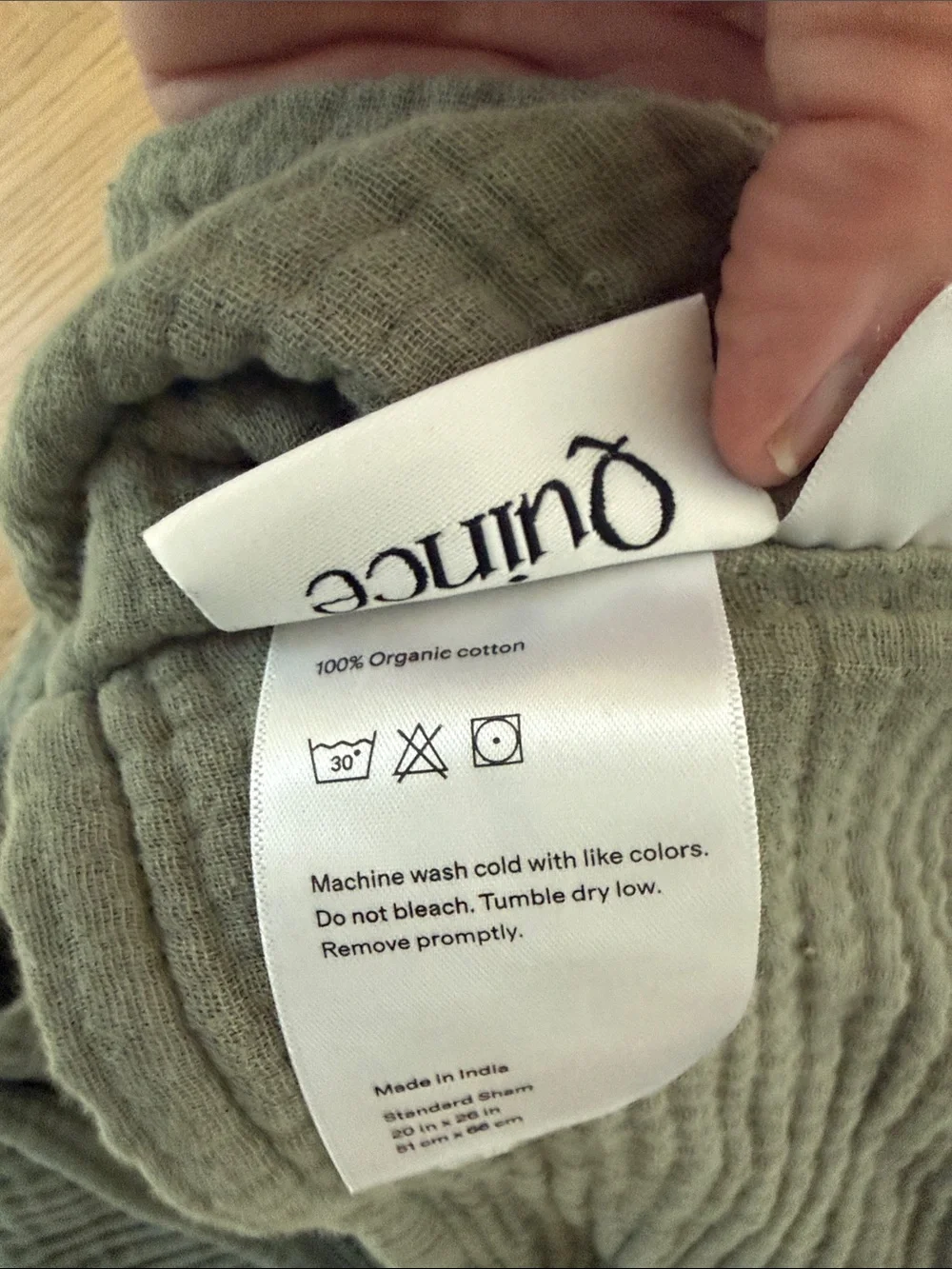 Quince Organic Cotton Gauze Standard Shams Set of 2 – Dried Sage
